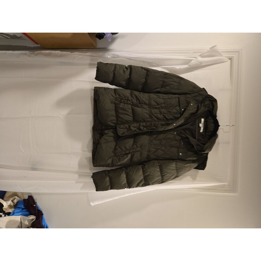 DKNY Women's Olive Green Hooded Puffer Jacket Size S